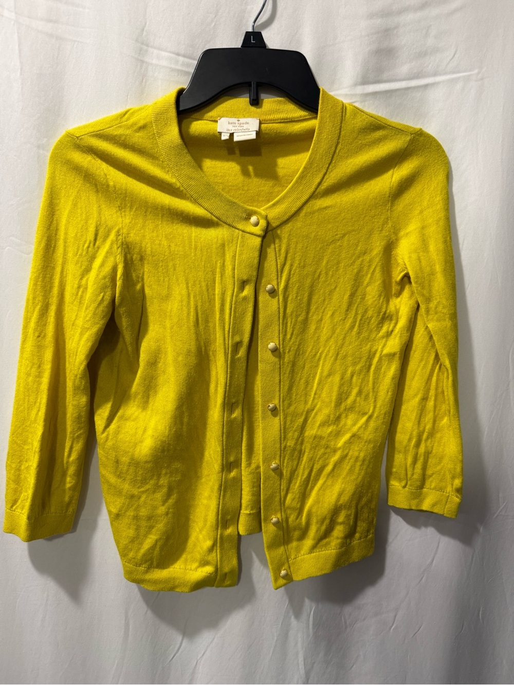 kate spade Bright Yellow Button-Front Cotton Cardigan